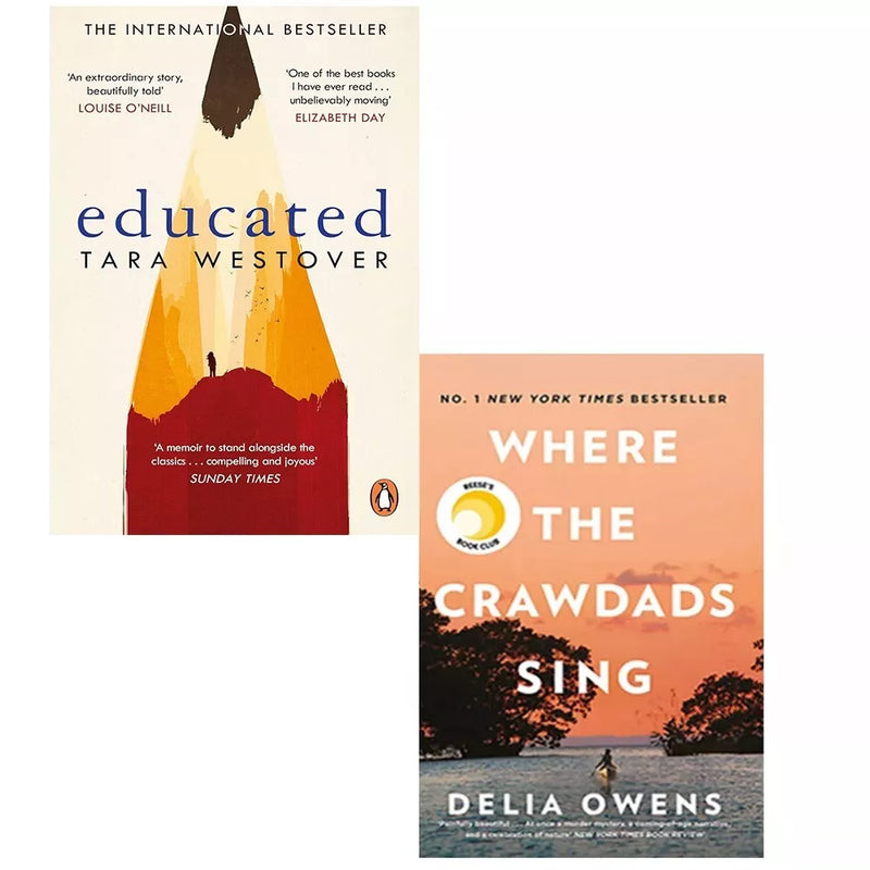 Educated Tara Westover, Where the Crawdads Sing [Hardcover] 2 Books Collection Set - The Book Bundle