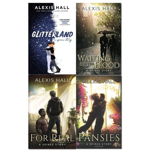 Spires By   Alexis Hall 4 Books Set ( Glitterland, Waiting for the Flood, For Real, Pansies) - The Book Bundle