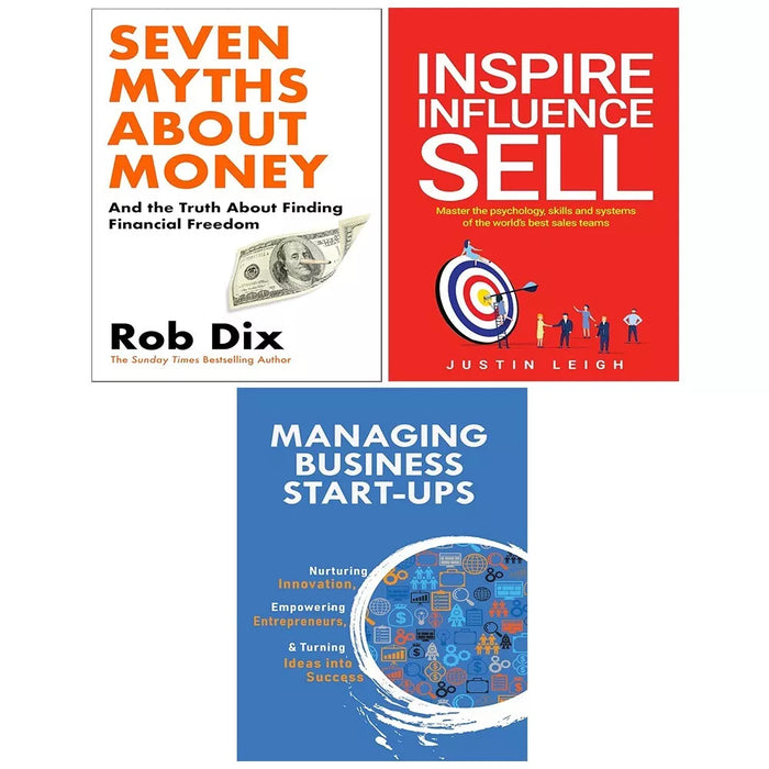 Seven Myths About Money(HB), Managing Business, Inspire Influence Sell 3 Books Set - The Book Bundle