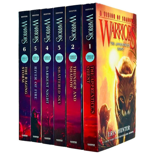 Warriors Cat A Vision of Shadows Series Books 1 - 6 Series 5 Collection Set By Erin Hunter (Apprentice's Quest) - The Book Bundle