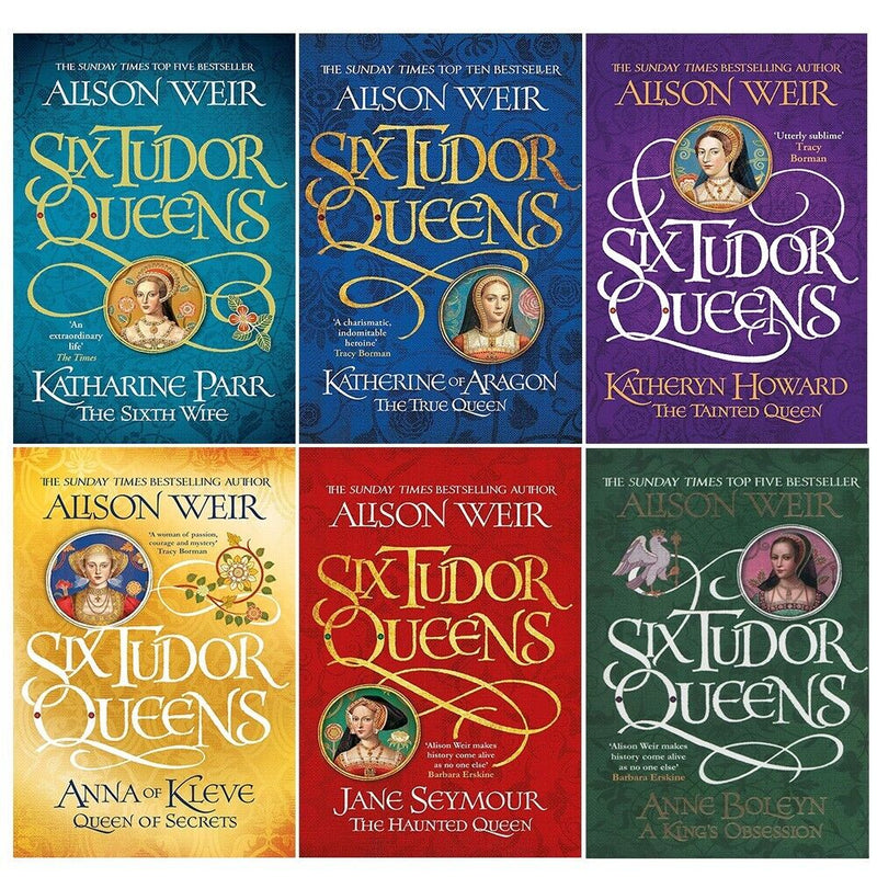 Six Tudor Queens 6 Books Set by Alison Weir Katheryn Howard,Katherine Sixth Wife - The Book Bundle
