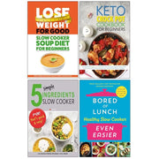 Collection of four keto crock pot cookbooks by Iota & Nathan Anthony, featuring beginner-friendly recipes for healthy weight loss.