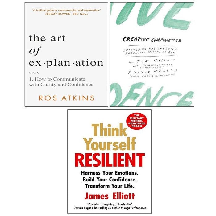 Art of Explanation (HB),Think Yourself Resilient,Creative Confidence 3 Books Set - The Book Bundle