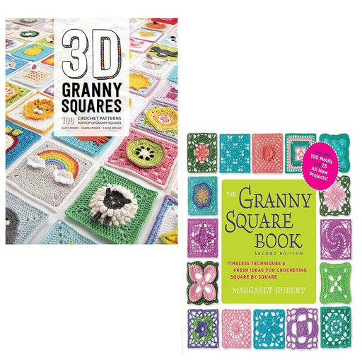 Granny Square Book Margaret Hubert,3D Granny Squares Caitie Moore 2 Books Set - The Book Bundle