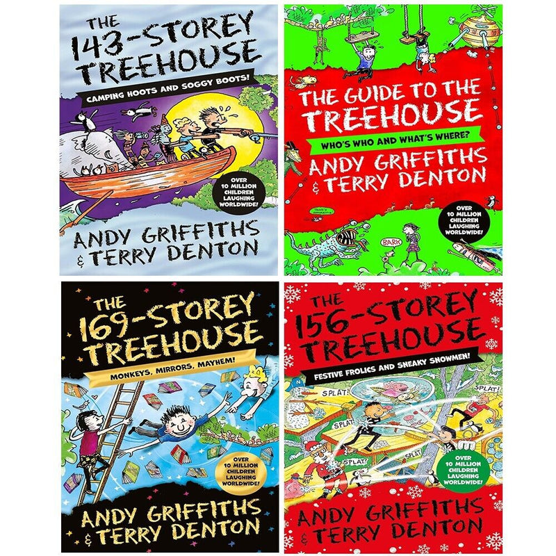 Treehouse Series 11-14 collection of four children's books by Andy Griffiths, published by Macmillan Children's Books.