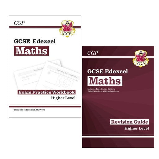 CGP GCSE Maths Edexcel Revision Guide & Exam Practice Workbook 2 Books Collection Set - The Book Bundle