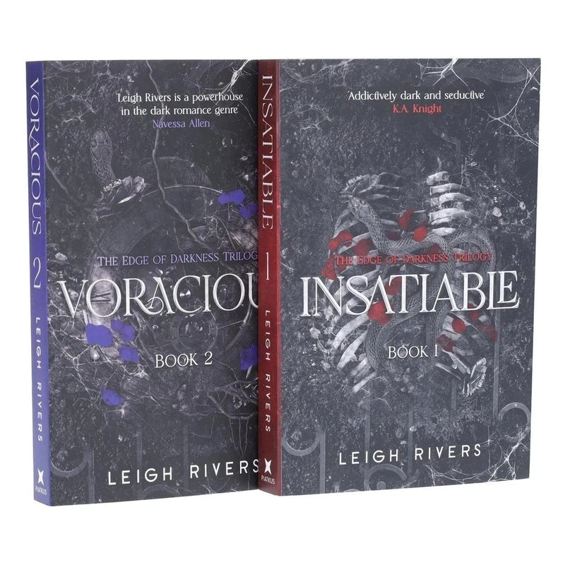 Hachette Leigh Rivers The Edge of Darkness Trilogy book set featuring Insatiable and Voracious, fiction collection with dark, atmospheric covers.