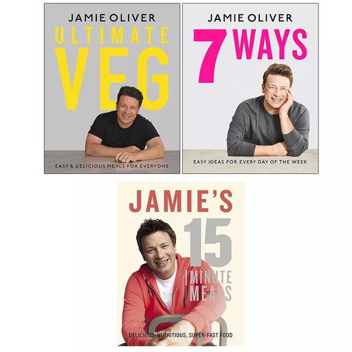 Jamie Oliver Collection 3 Books Set (Jamie's 15-Minute Meals, Ultimate Veg) - The Book Bundle
