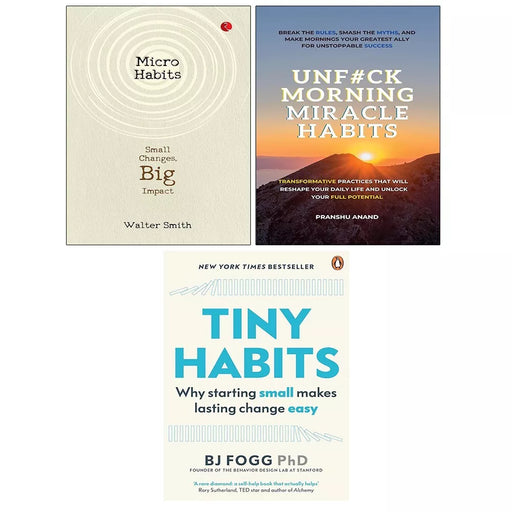 Micro Habits, UnF#ck Morning Miracle Habits, Tiny Habits BJ Fogg 3 Books Set - The Book Bundle