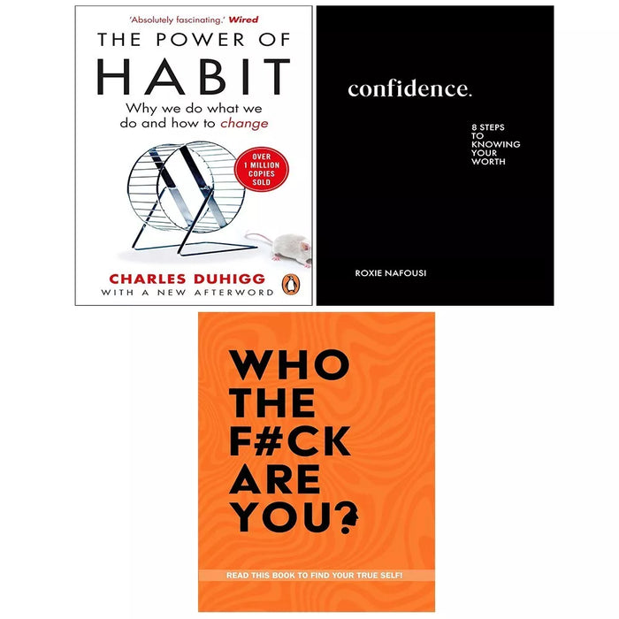 Confidence (HB), Who The F*ck Are You? Chartwell, Power of Habit 3 Books Set - The Book Bundle