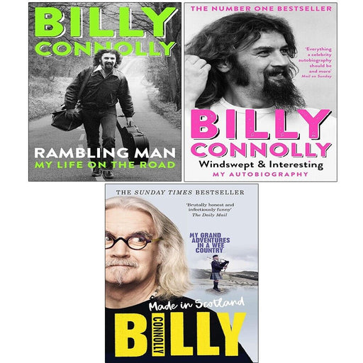 Billy Connolly Collection 3 Books Set Rambling Man,Made In Scotland,Windswept - The Book Bundle