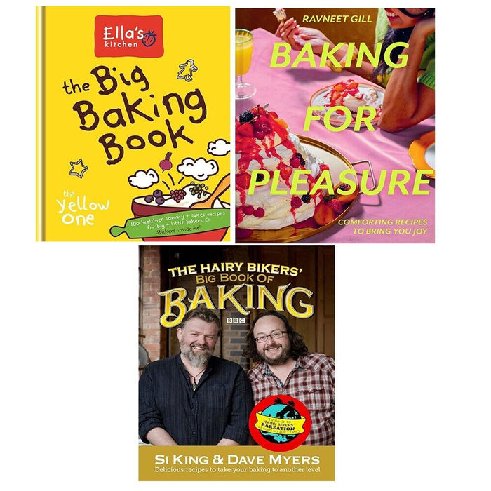 Baking for Pleasure,Hairy Bikers Big Book of Baking,Ellas Kitchen 3 Books Set HB - The Book Bundle