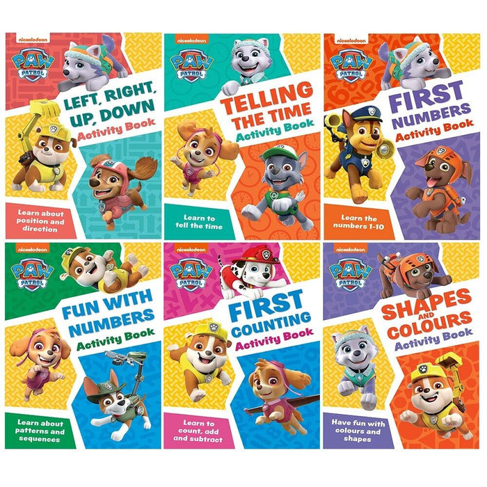 Paw Patrol Activity Collection 6 Books Set Fun with Numbers, Shapes and Colours - The Book Bundle