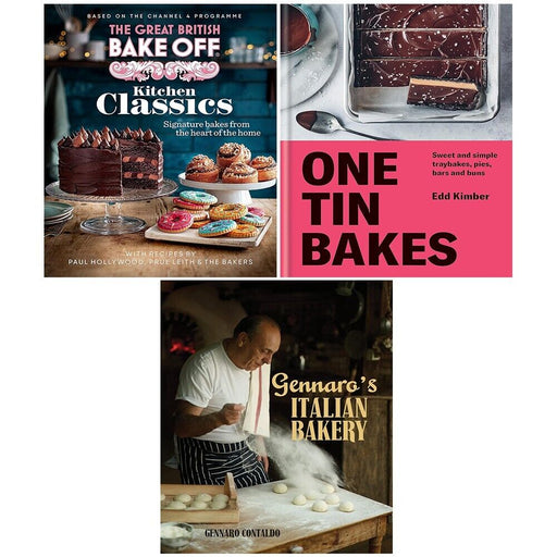 Great British Bake Off,Gennaros Italian Bakery,One Tin Bakes Edd Kimber 3 Books Set - The Book Bundle