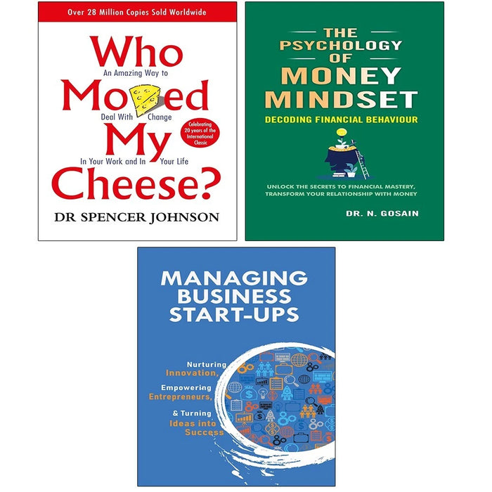 Who Moved My Cheese,Managing Business Start,Psychology of Money Mindset 3 Books Set - The Book Bundle