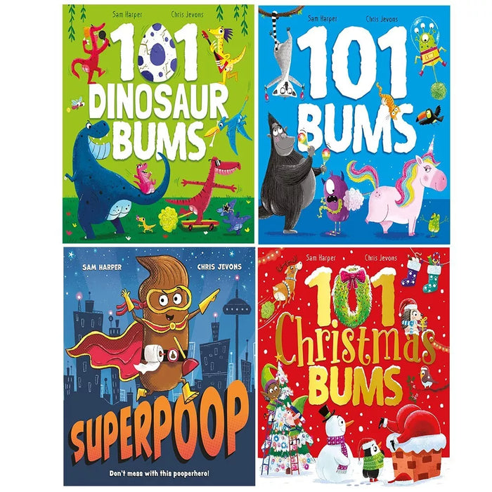 Sam Harper Collection 4 Books Set 101 Dinosaur Bums. 101 Bums, Superpoop - The Book Bundle