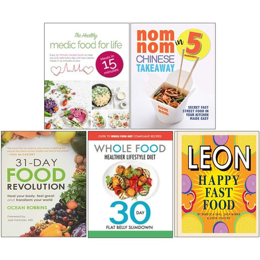 Happy Leons,31-Day Food Revolution,Nom Nom,Whole Food,Healthy Medic 5 Books Set - The Book Bundle