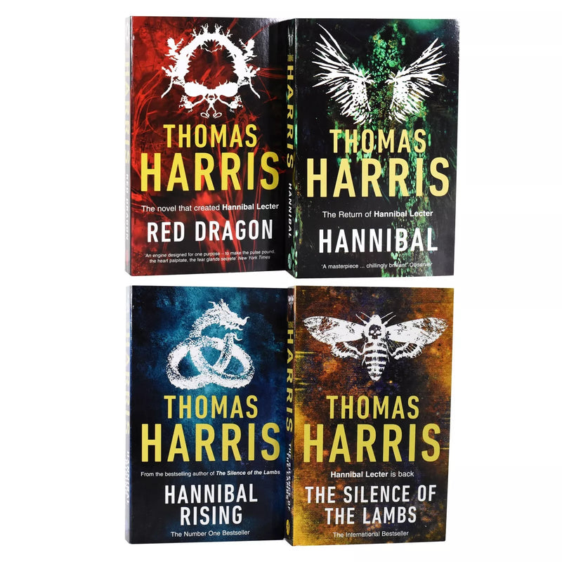 Arrow book set of Thomas Harris' Hannibal Lecter series including Red Dragon, Silence of the Lambs, Hannibal, and Hannibal Rising.