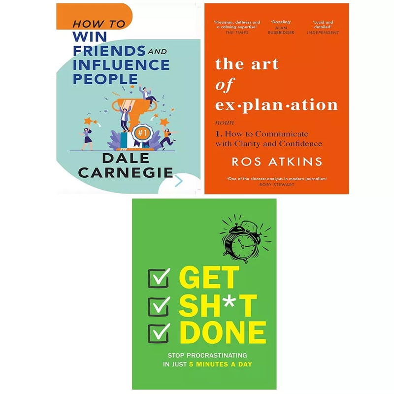 How To Win Friends Influence People,Get Sh*t Done,Art of Explanation 3 Books Set - The Book Bundle