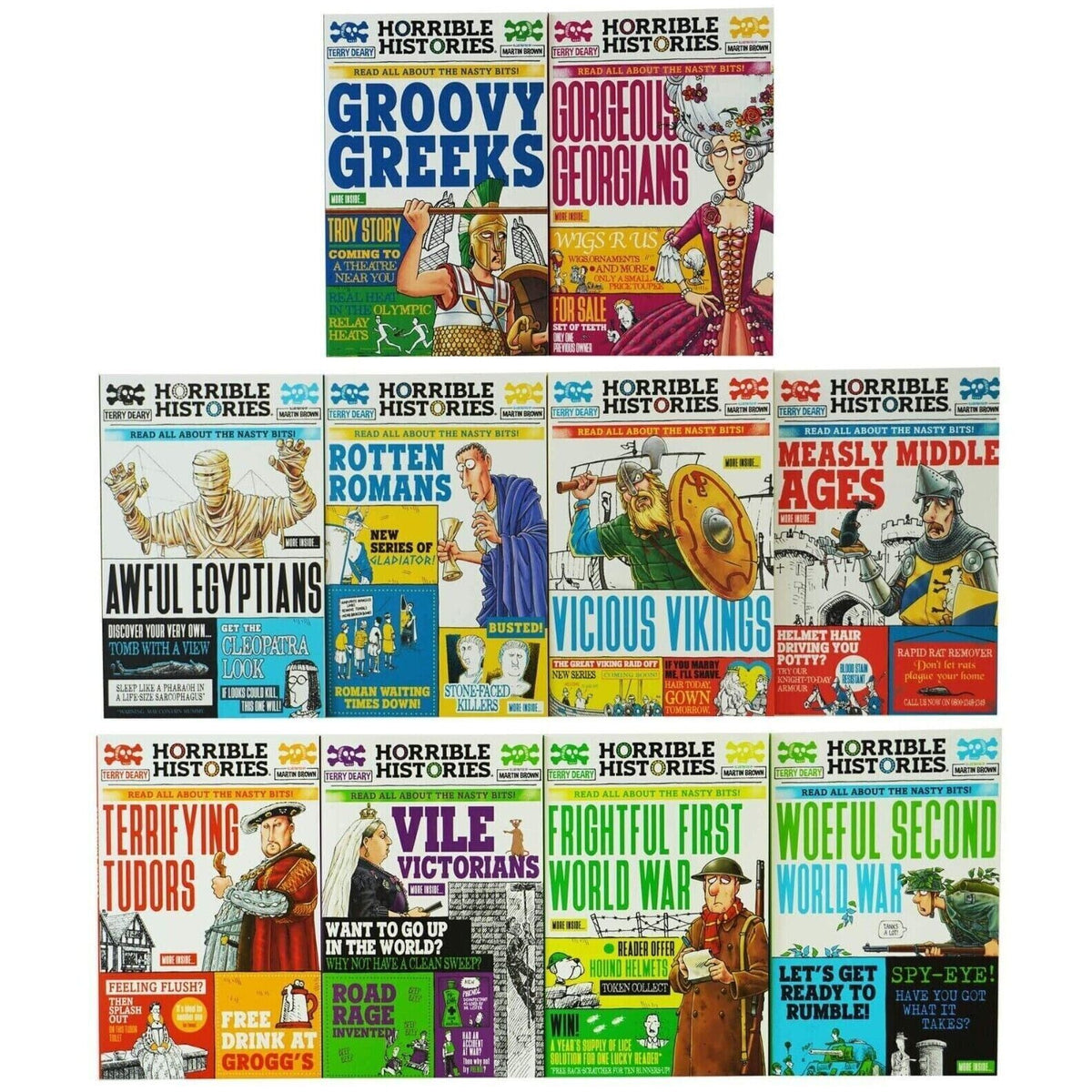 Horrible Histories Savage 10 Books Collection Set by Terry Deary