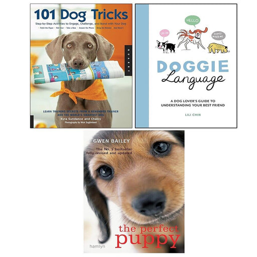 101 Dog Tricks, Doggie Language Lili Chin (HB), Perfect Puppy 3 Books Set - The Book Bundle