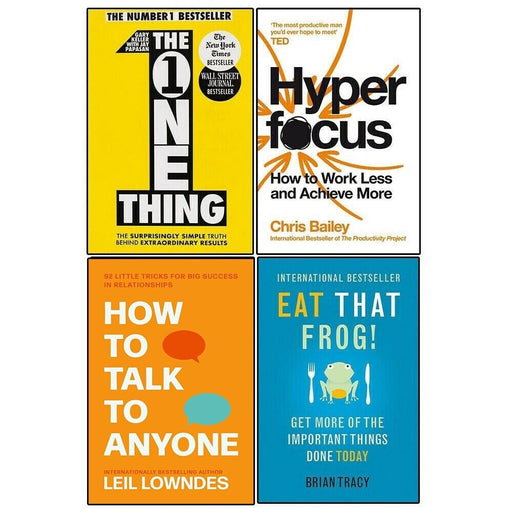 The One Thing, Hyperfocus,How to Talk & Eat That Frog 4 Books Collection Set - The Book Bundle