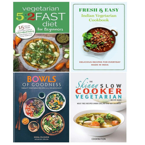 Bowls of Goodness,Vegetarian 5:2 Fast,Skinny Slow Cooker,Fresh Easy 4 Books Set - The Book Bundle