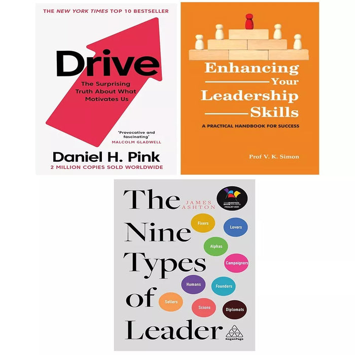 Enhancing Your Leadership Skills,Nine Types of Leader, Drive Daniel 3 Books Set - The Book Bundle