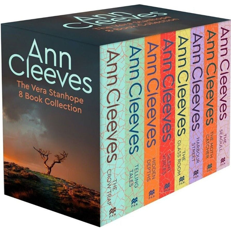 Vera Stanhope Series 8 books collection set by Ann Cleeves, paperback fiction novels, published by Pan Macmillan
