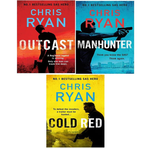 Chris Ryan Collection 3 Books Set Manhunter, Cold Red (HB), Outcast Crime - The Book Bundle