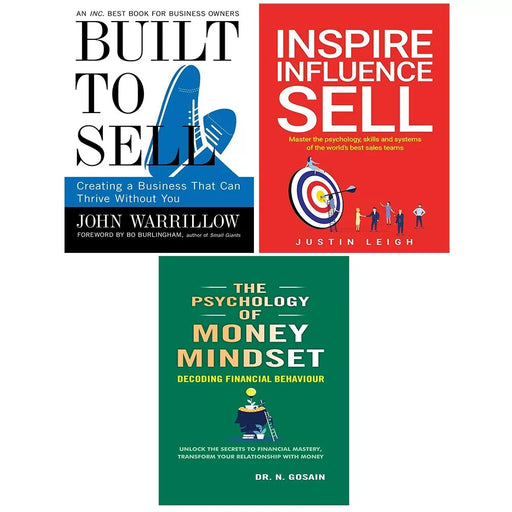 Built to Sell, Psychology of Money Mindset, Inspire Influence Sell 3 Books Set - The Book Bundle