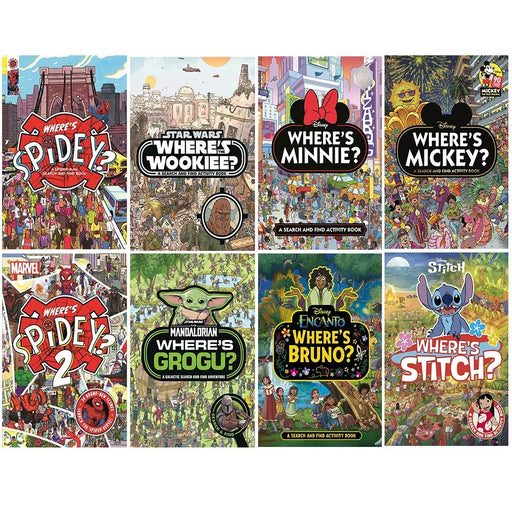 Walt Disney Collection 8 Books Set Where's Minnie, Where's the Wookiee, Grogu - The Book Bundle
