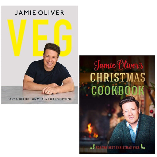 Jamie Oliver Collection 2 Books Set Jamie Oliver's Christmas Cookbook,Veg Hard - The Book Bundle