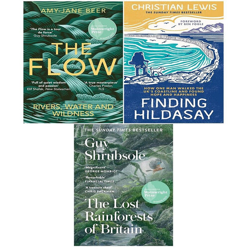 Flow Amy-Jane Beer, Lost Rainforests of Britain, Finding Hildasay 3 Books Set - The Book Bundle