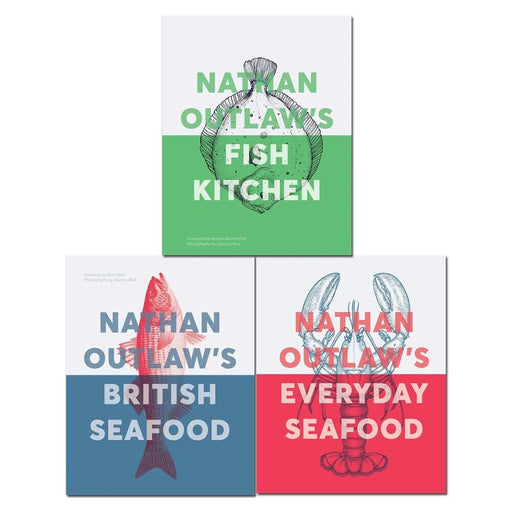 Nathan Outlaw Collection 3 Books Fish Kitchen, British Seafood, Everyday Seafood - The Book Bundle