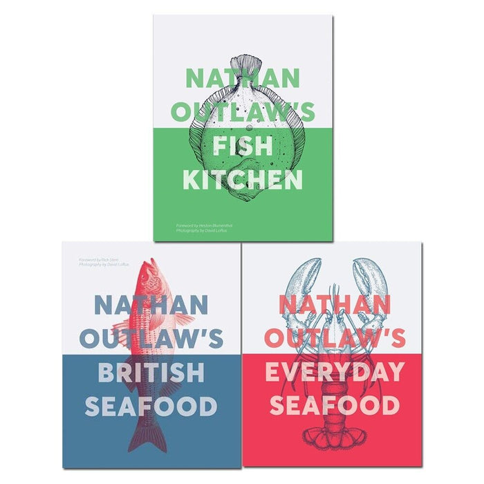 Nathan Outlaw Collection 3 Books Fish Kitchen, British Seafood, Everyday Seafood - The Book Bundle