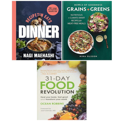 RecipeTin Eats Dinner,31-Day Food Revolution(HB), Grains Greens (HB) 3 Books Set - The Book Bundle