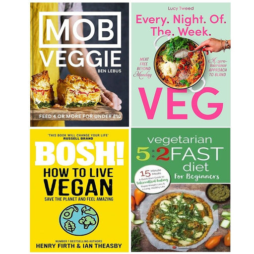 Have one to sell? Sell it yourself Vegetarian 5:2,Every Night of Week Veg,BOSH! How to Live,MOB Veggie 4 Books Set - The Book Bundle
