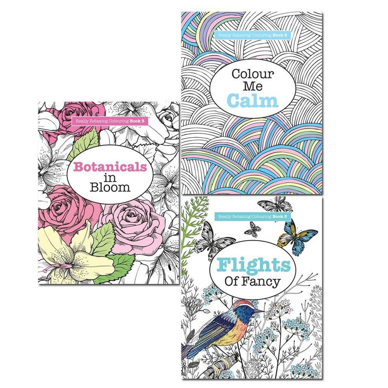 Really RELAXING Colouring 3 Books Collection Set by Elizabeth James - The Book Bundle