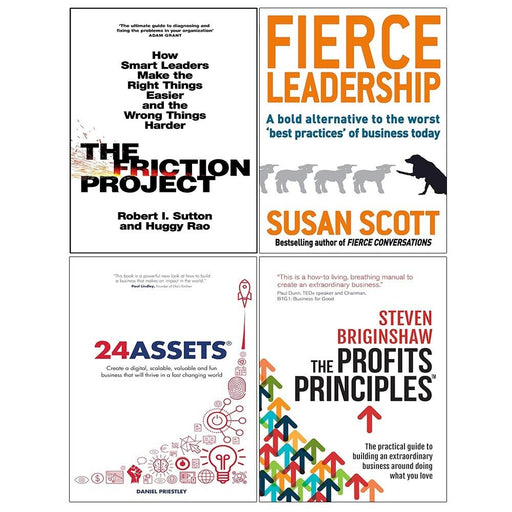 Friction Project, 24 Assets, Fierce Leadership, Profits Principles 4 Books Set - The Book Bundle