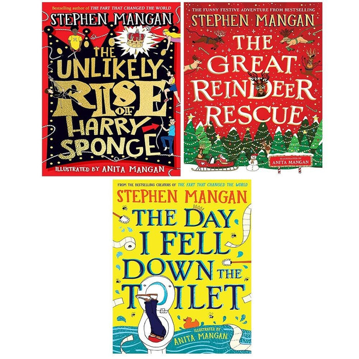 Stephen Mangan Collection 3 Books Set Great Reindeer Rescue,Day I Fell Down Toil - The Book Bundle
