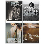 Set of four Tennessee Williams Penguin Classics books including "A Streetcar Named Desire" and "The Glass Menagerie" displayed together.