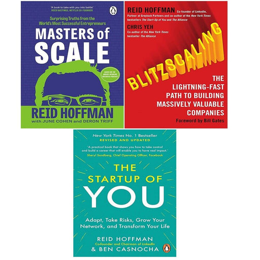 Reid Hoffman Collection 3 Books Set Masters of Scale,Start-up of You,Blitzscalin - The Book Bundle