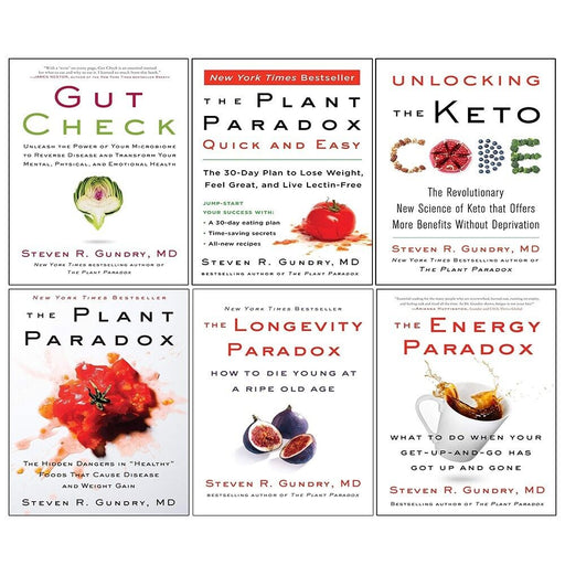 Dr. Steven R Gundry MD Collection 6 Books Set Plant Paradox, Gut Check (HB) - The Book Bundle