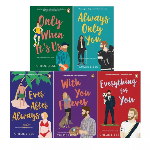 Bergman Brothers 5 Book Collection Set by Chloe Liese (Only When It's Us, Always Only You,Ever After Always, With You Forever, & Everything for You) - The Book Bundle