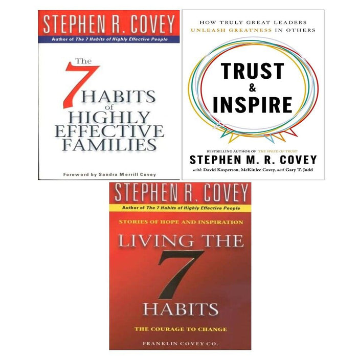 Stephen R. Covey Collection 3 Books Set (Living The 7 Habits, Trust, Inspire ) - The Book Bundle