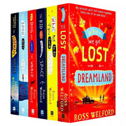 Six paperback books from the "The Dog Who Saved the World" collection by Ross Welford, fiction stories for children.