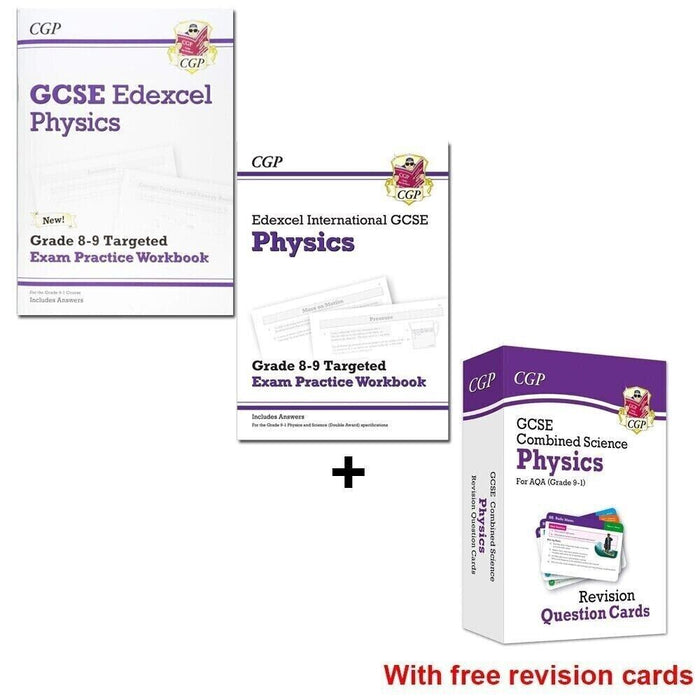 GCSE Edexcel Physics 8-9 Targeted Exam Practice Workbook 2 Books + Free Cards - The Book Bundle