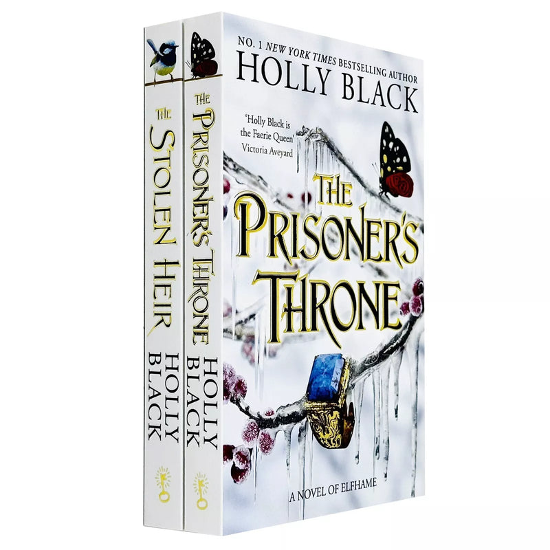 Set of two paperback fantasy novels from Holly Black's Stolen Heir series, including Stolen Heir and Prisoner's Throne, published by Bonnier Books UK.