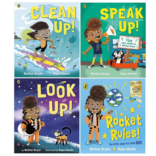 Nathan Bryon Collection 4 Books Set Speak Up,Clean Up, Look Up, Rocket Rules - The Book Bundle